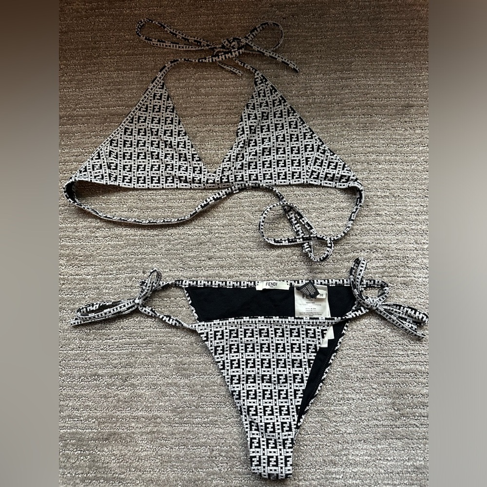 Fendi Monogram Black and White Bikini